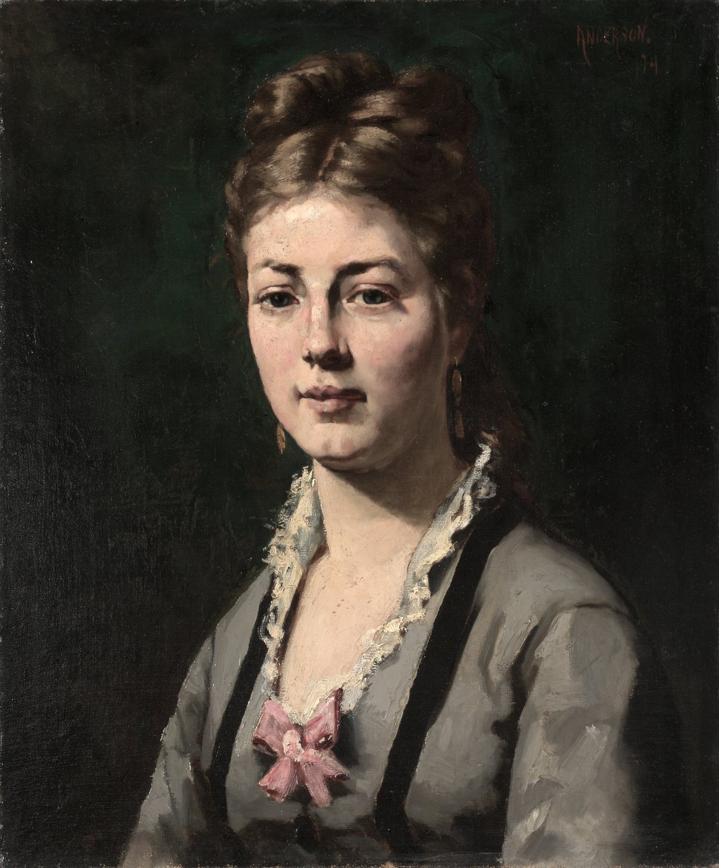 Retrato de uma mulher de Abraham Archibald Anderson