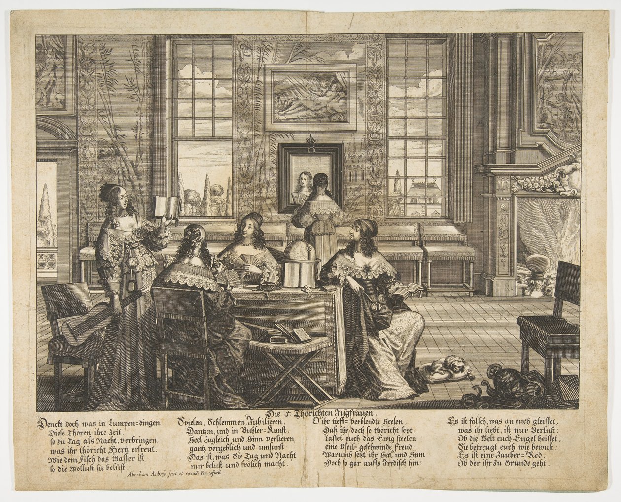 As Virgens Loucas Conversando, de meados ao final do século XVII. de Abraham Aubry