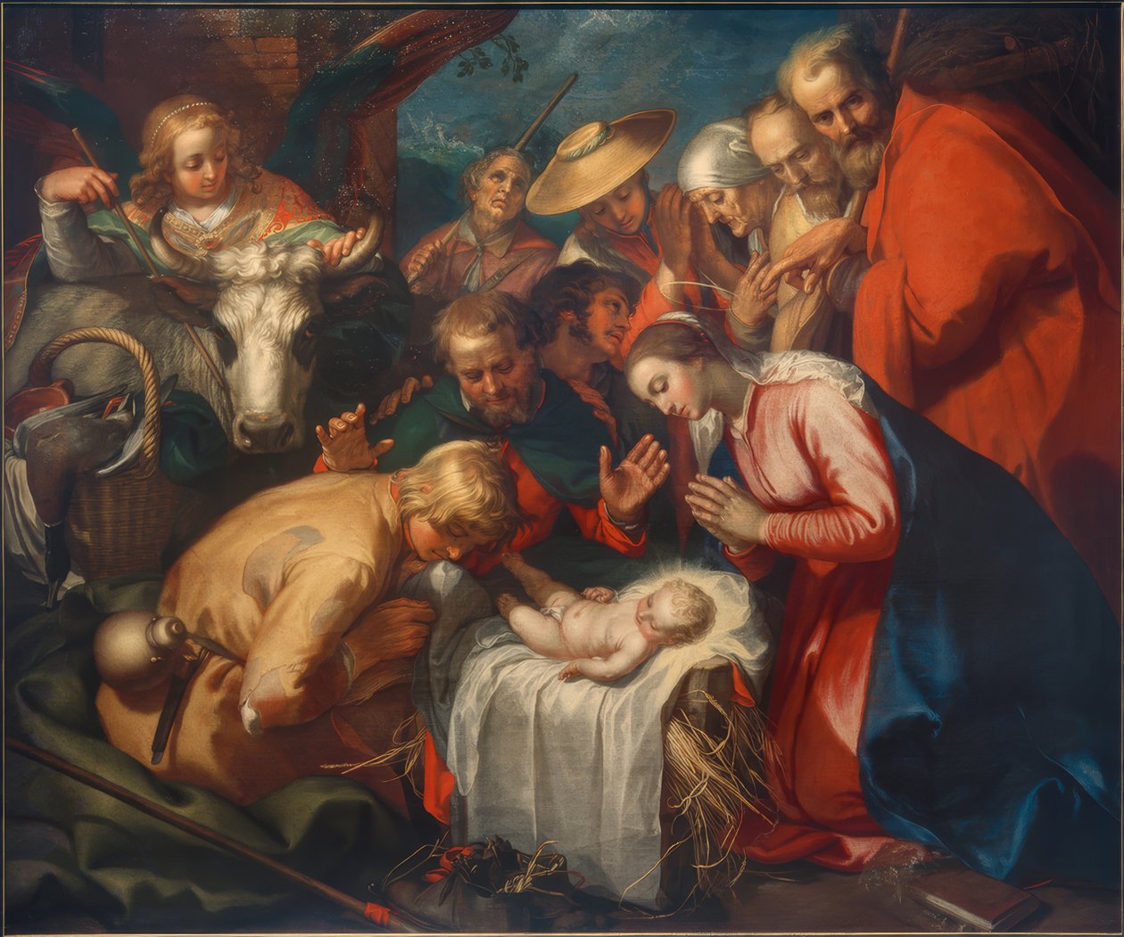 A Adoração dos Pastores de Abraham Bloemaert