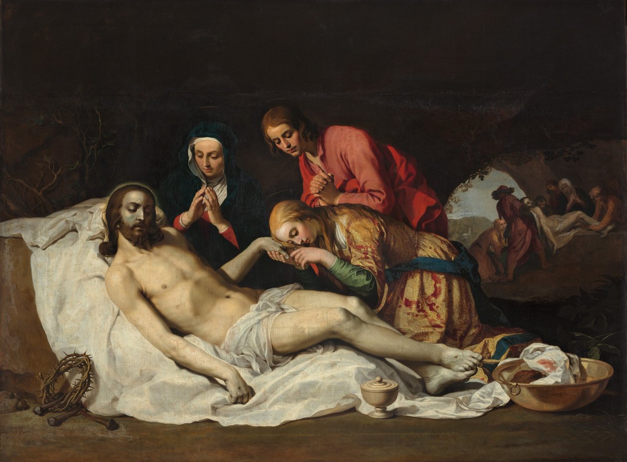 Holandês: A lamentação de Cristo (Marcos 15:41) A lamentação de Cristo de Abraham Bloemaert