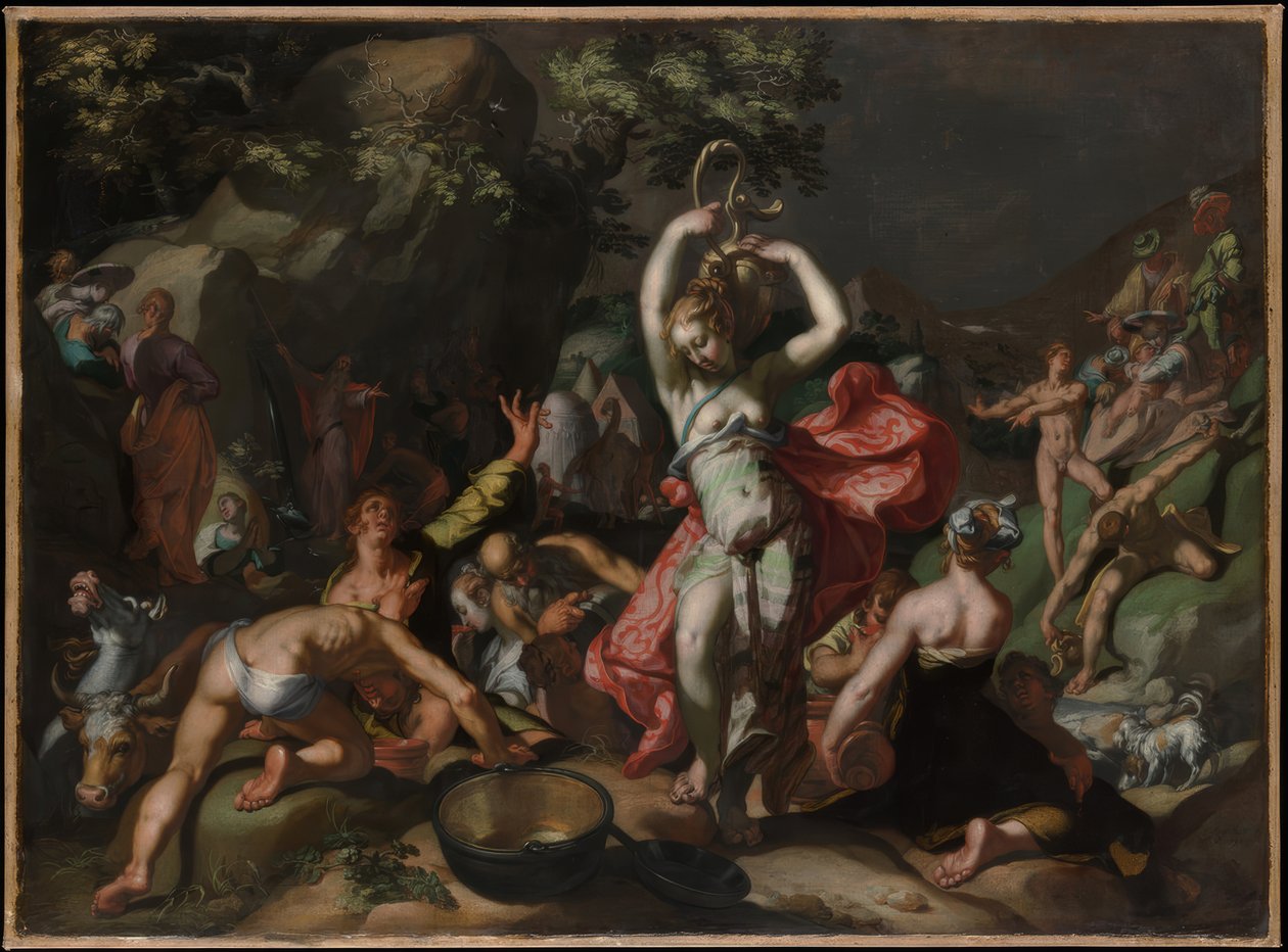 Moisés Atingindo a Rocha de Abraham Bloemaert