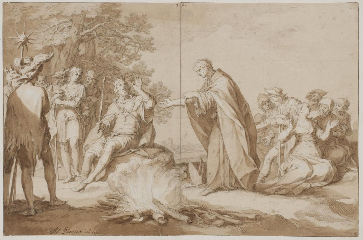 A provação de Poppo pelo fogo de Abraham Bloemaert