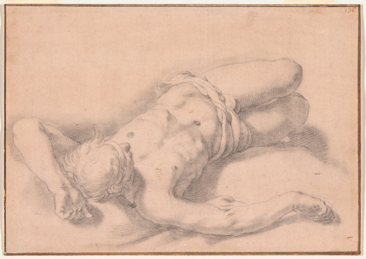 Estudo de um homem nu de Abraham Bloemaert