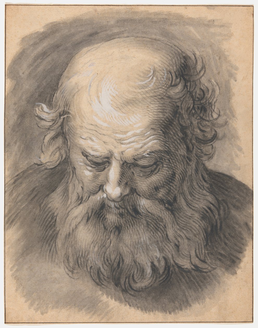 Estudo da cabeça de um homem barbudo de Abraham Bloemaert
