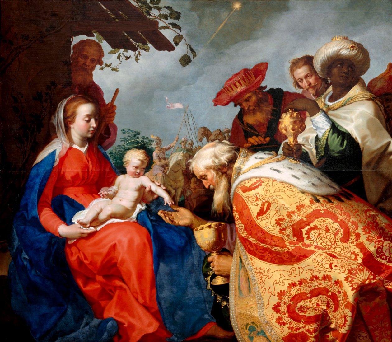 A Adoração dos Magos, 1624 de Abraham Bloemaert