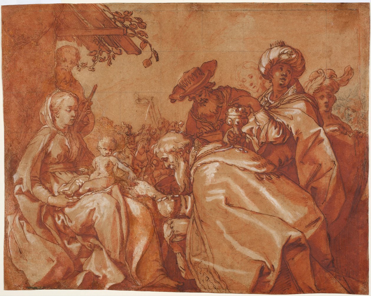 A Adoração dos Magos, 1624 de Abraham Bloemaert