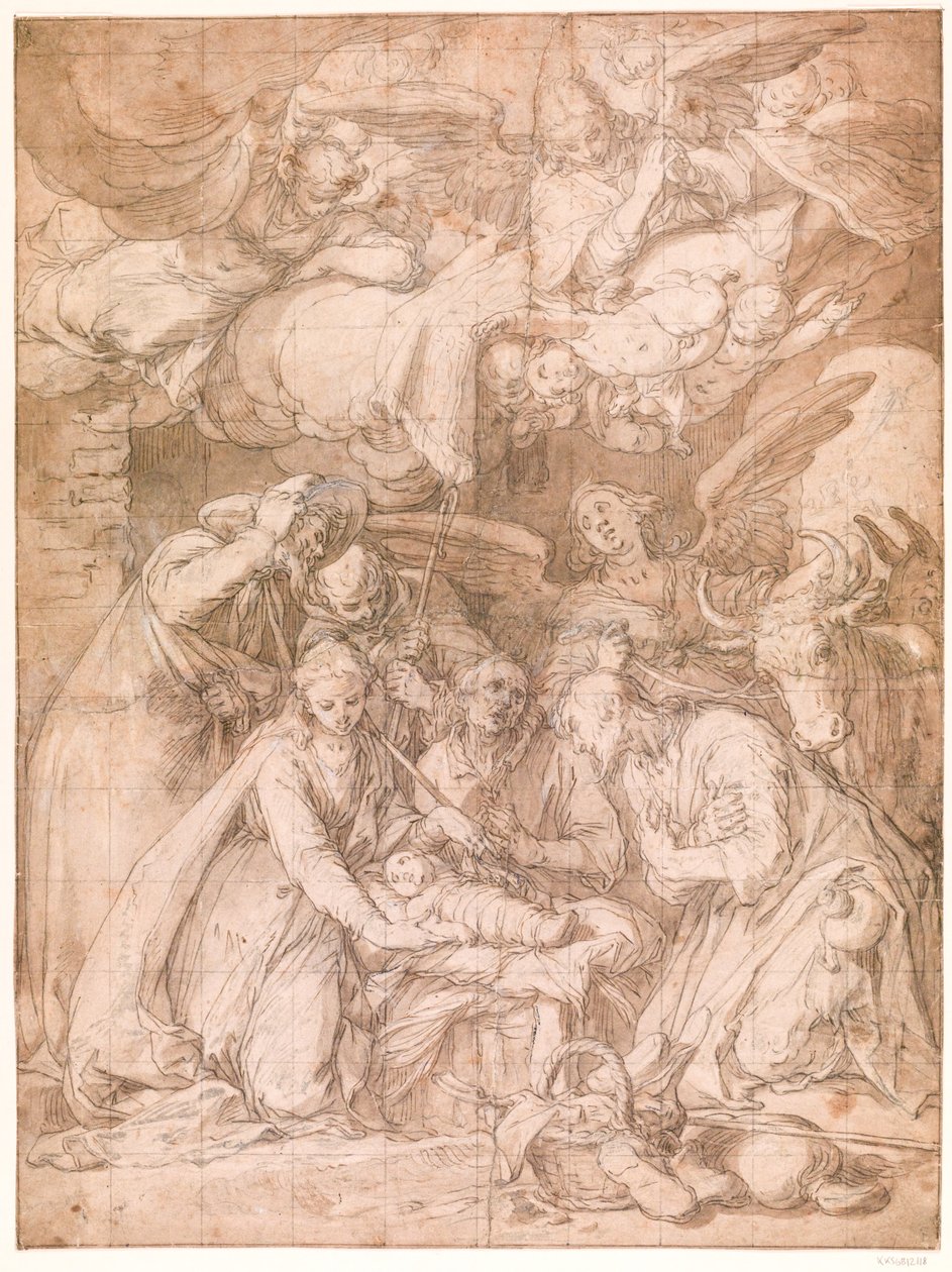 A adoração dos pastores de Abraham Bloemaert
