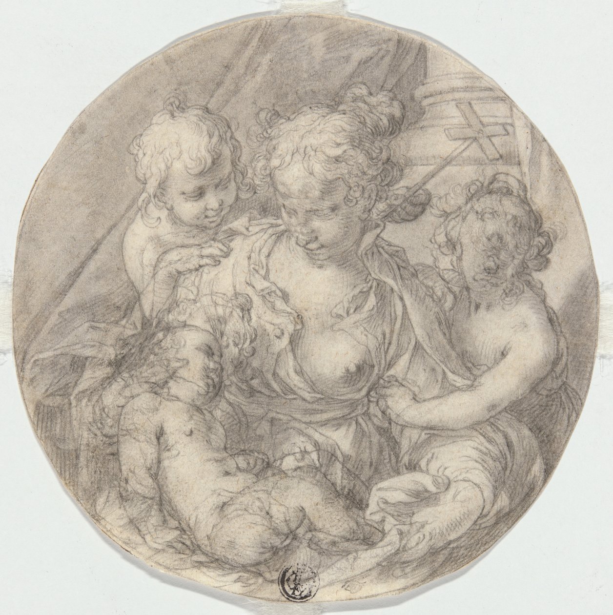 A Madona com o Menino Jesus, com o menino João Batista e outro Menino (Caritas) de Abraham Bloemaert
