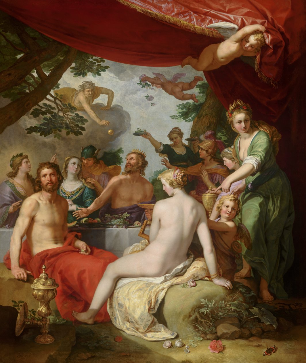 O banquete dos deuses no casamento de Peleu e Tétis de Abraham Bloemaert