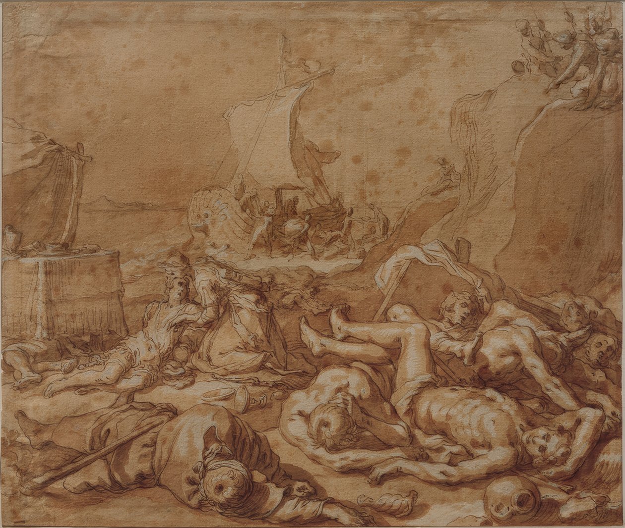 Theagenes e Chariclea após o naufrágio de Abraham Bloemaert