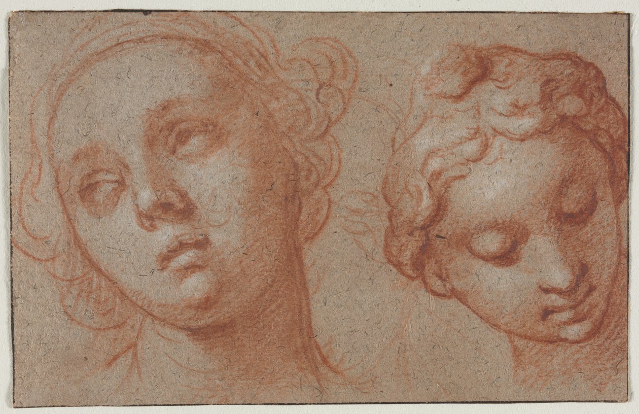 Duas cabeças femininas, primeira metade do século XVII. de Abraham Bloemaert