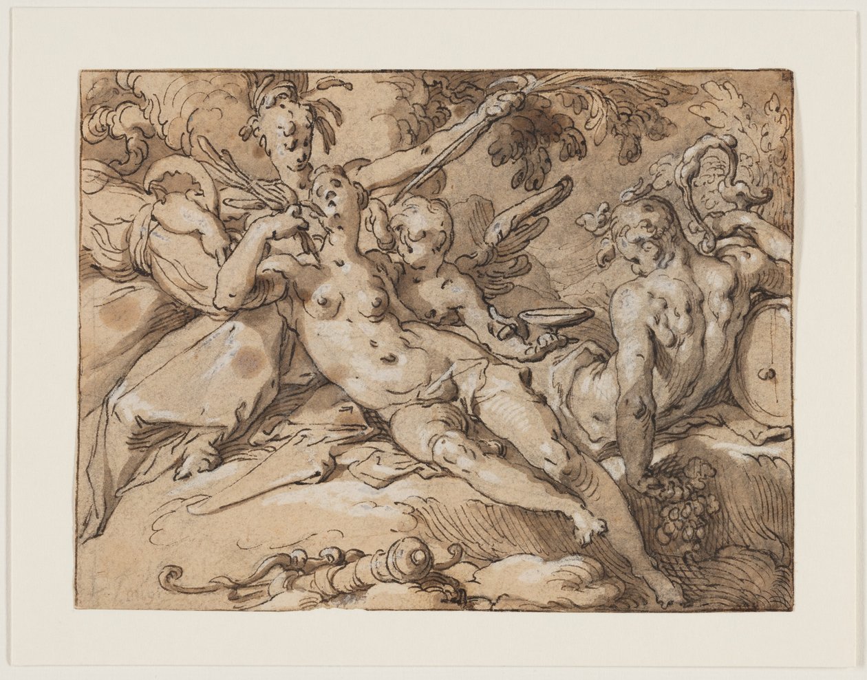 Vênus e Baco (Sem Ceres e Baco, Vênus congelaria) de Abraham Bloemaert