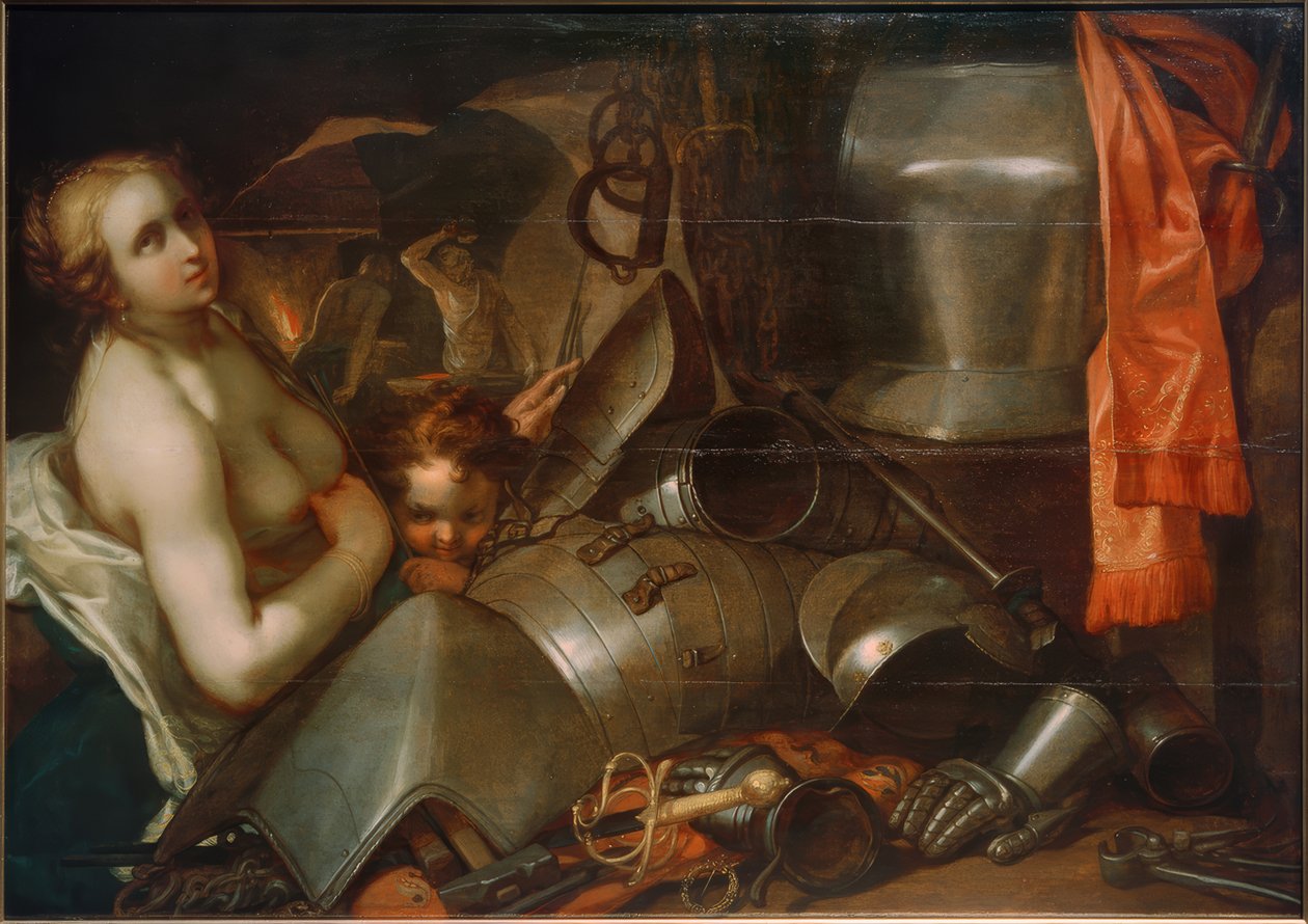 Vénus e Cupido na Frágua do Vulcão de Abraham Bloemaert