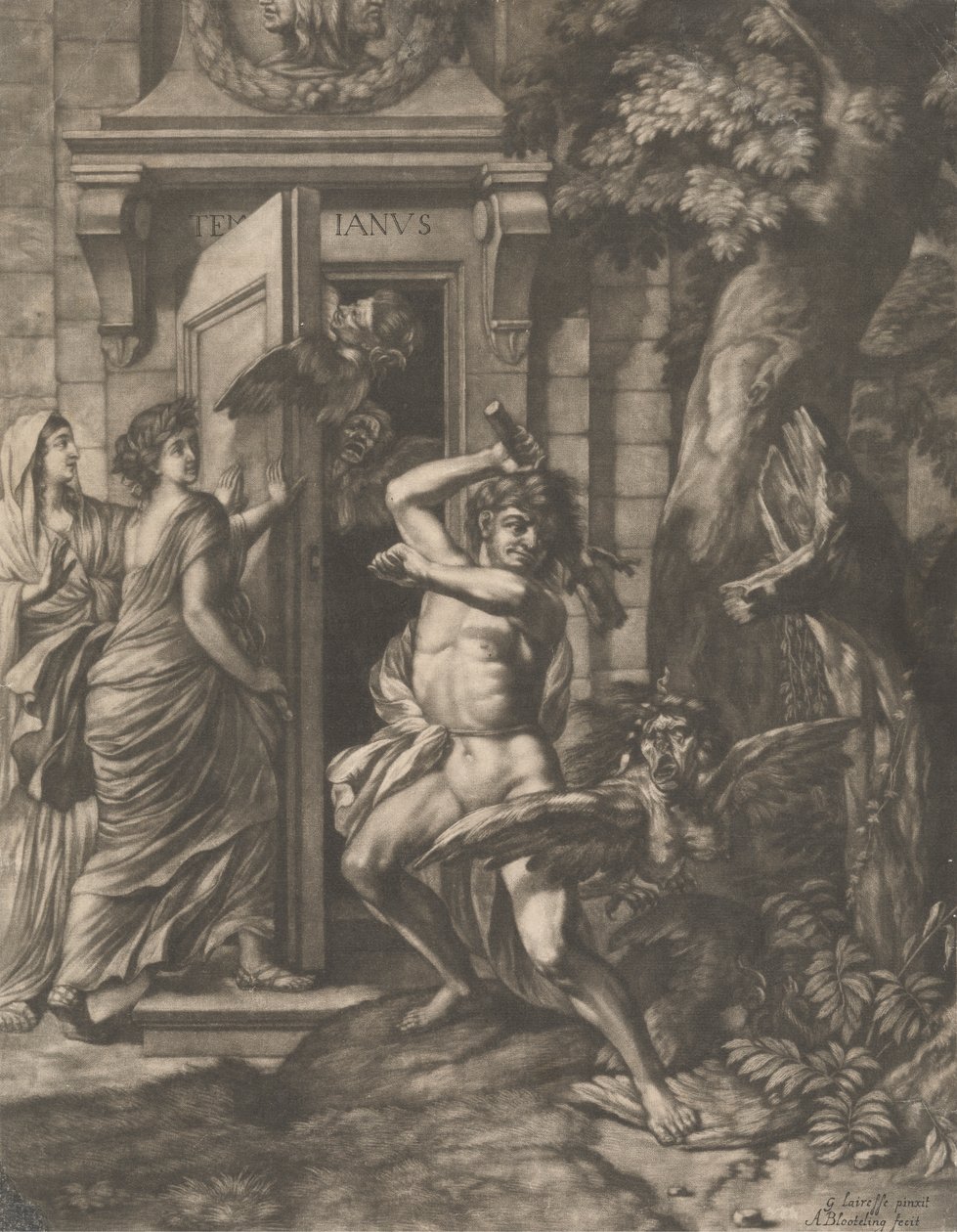 Hércules perante o Templo de Jano de Abraham Blooteling