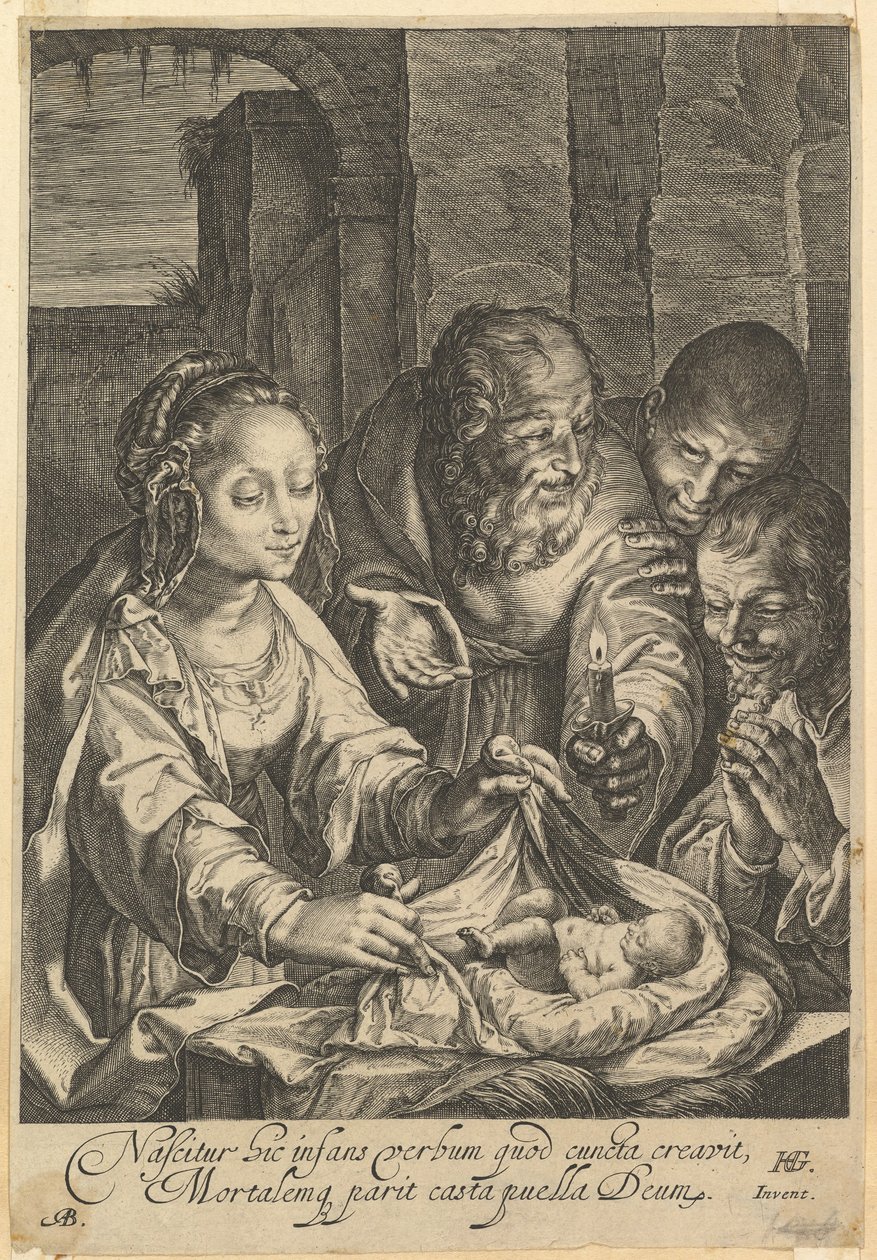 A Adoração dos Pastores, depois de 1650. de Abraham Blooteling
