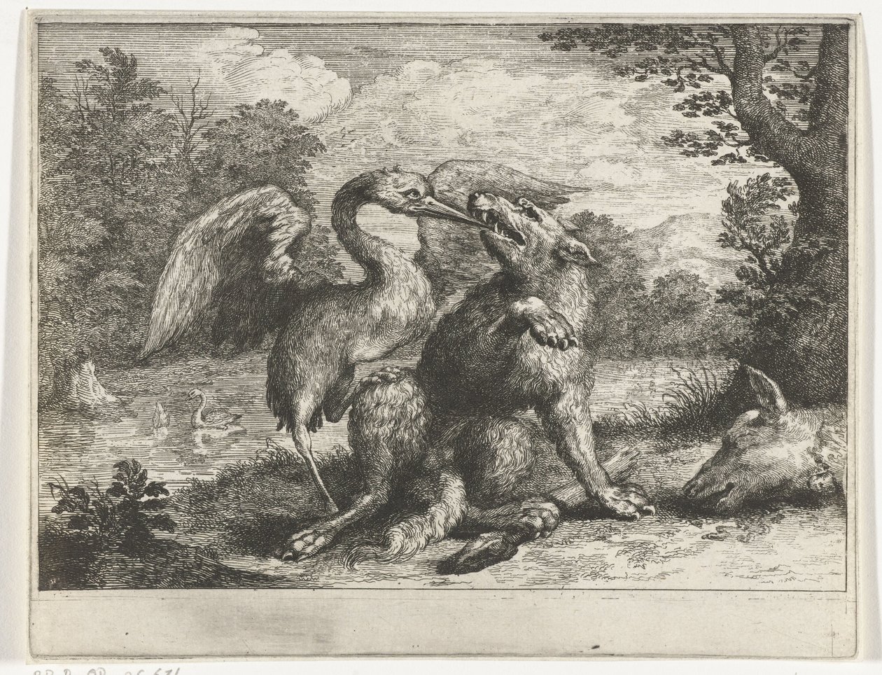 Lobo e grua de Abraham Bloteling