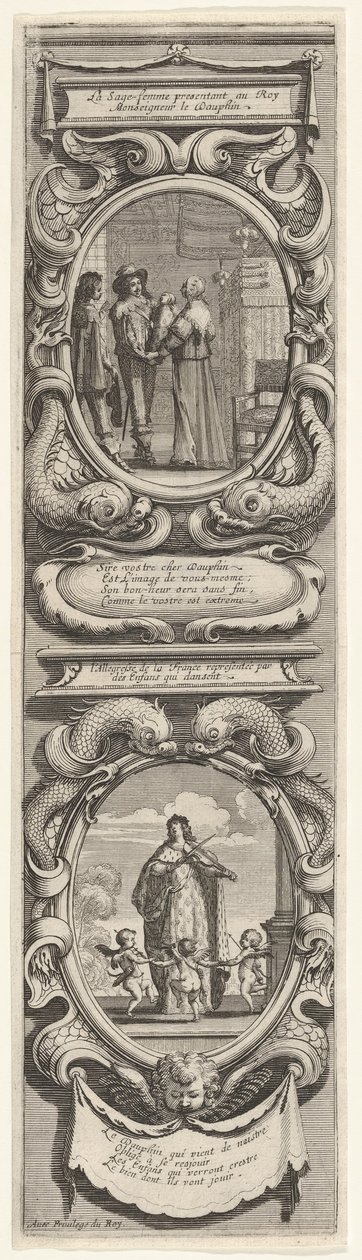 Alegorias em homenagem ao nascimento do Delfim, ca. 1638 de Abraham Bosse