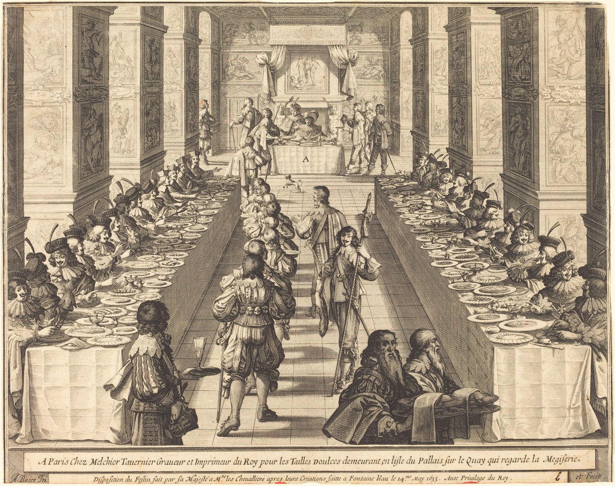 Banquete dado pelo rei aos novos cavaleiros de Abraham Bosse