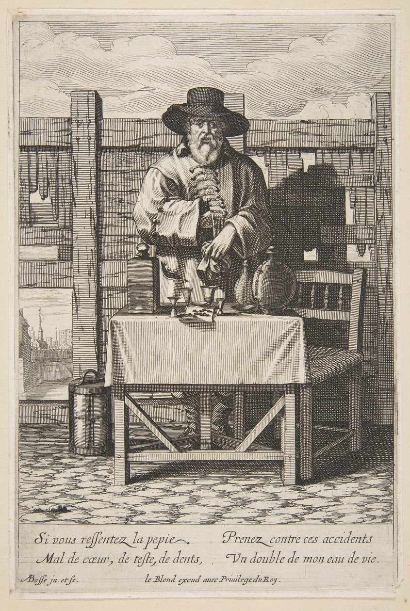 Brandy ou Cure Seller, meados do século XVII. de Abraham Bosse