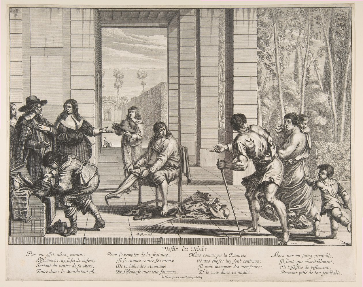 Mendigos da roupa, 1635. de Abraham Bosse