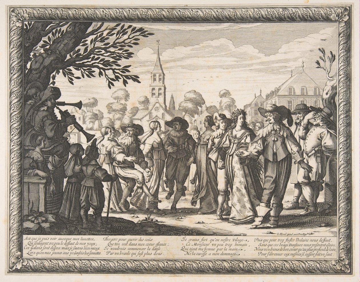 Dança na praça da vila, ca. 1633 de Abraham Bosse