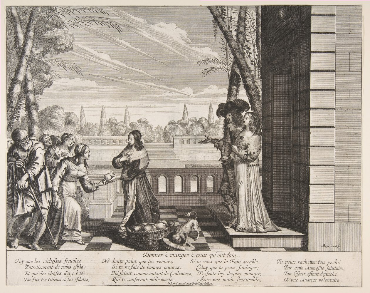 Alimentando os Famintos, 1635. de Abraham Bosse