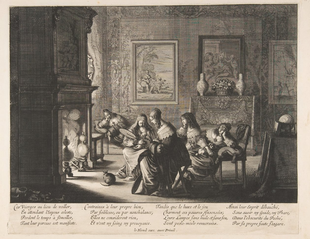 Virgens tolas dormindo, ca. 1635 de Abraham Bosse