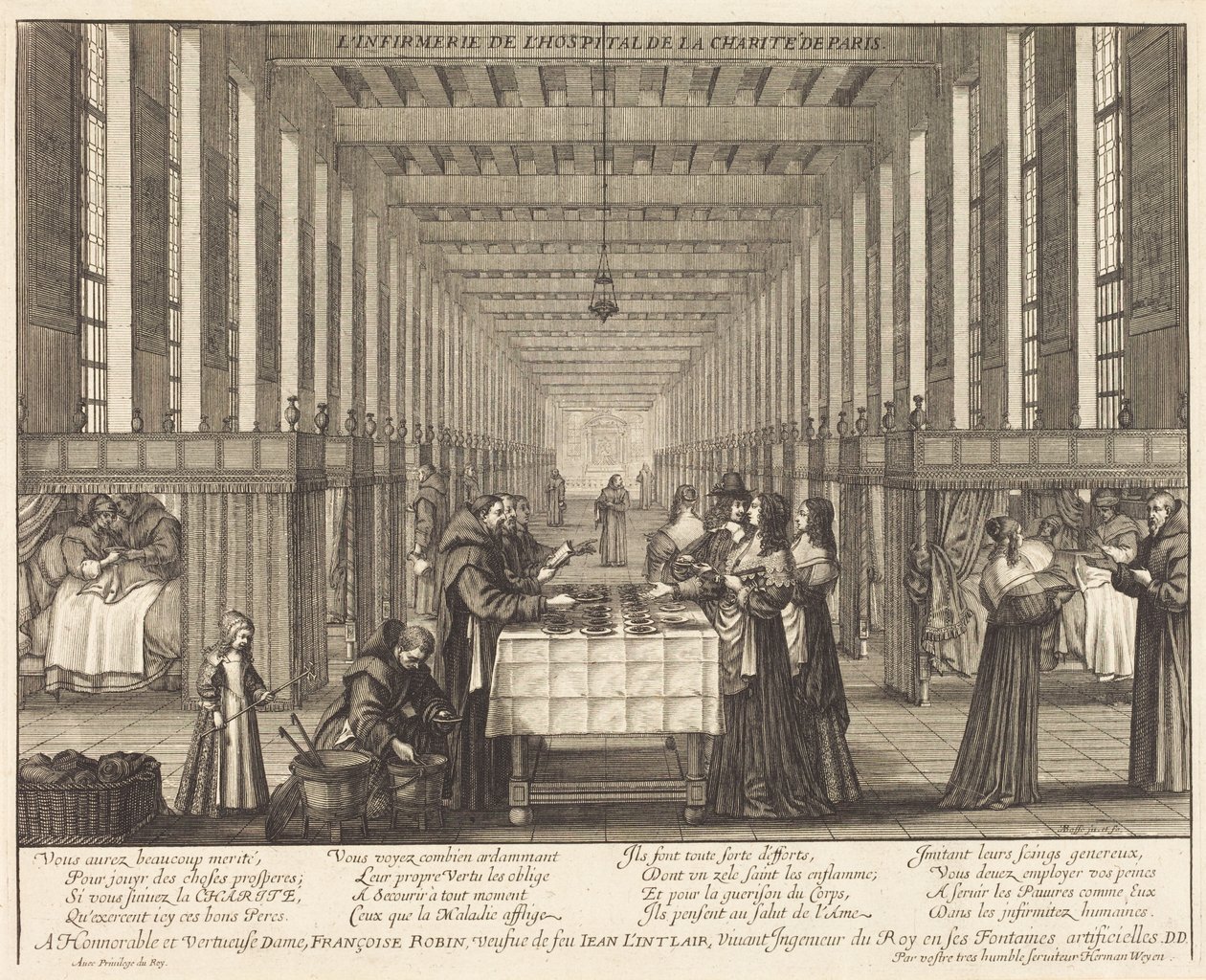 A Enfermaria do Hospital da Caridade de Paris de Abraham Bosse