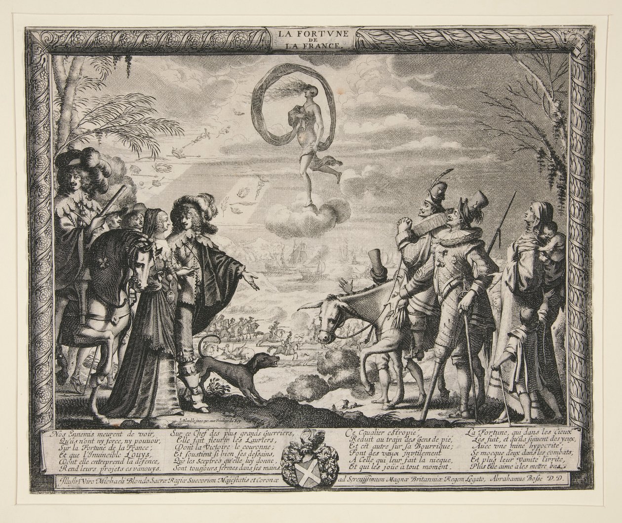 La Fortune de la France, de um conjunto de 4 gravuras de Abraham Bosse