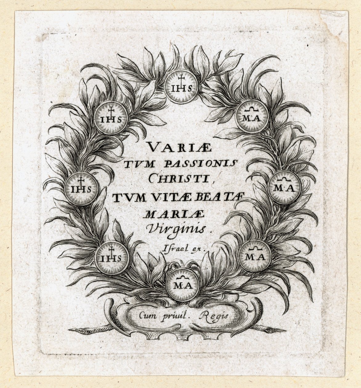 Os Milagres da Paixão. Fronticpiece para a obra de Callot ... (gravura) de Abraham Bosse