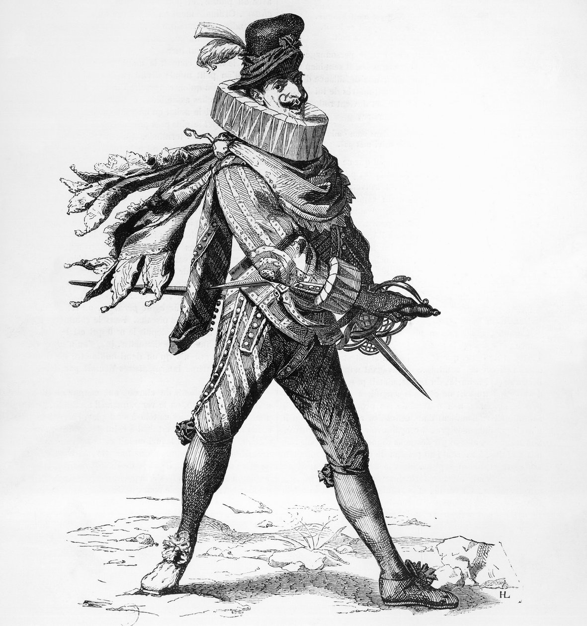 Retrato de Silvio Fiorillo (século XVII), actor italiano da Commedia dell