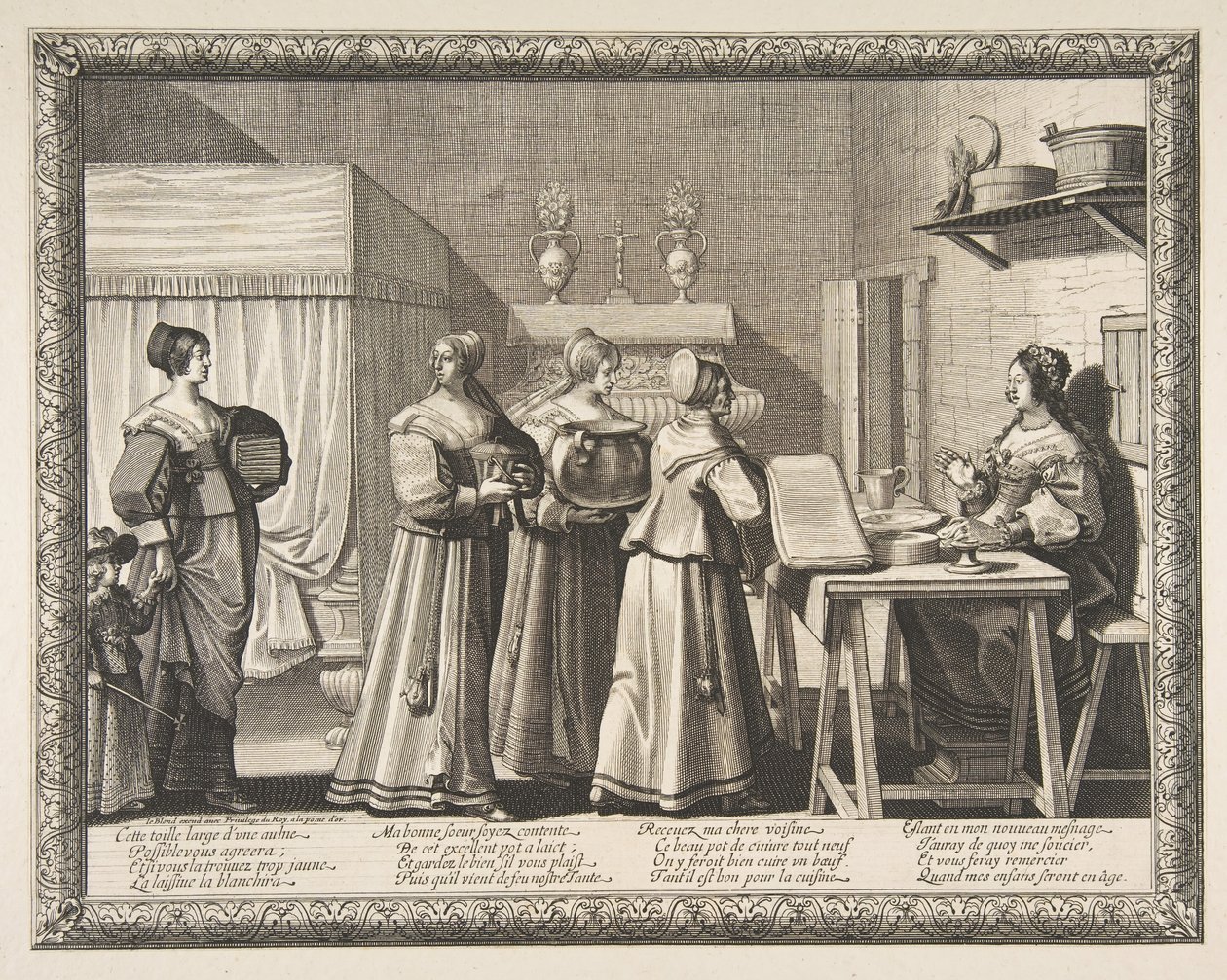 Presentes oferecidos à noiva Presentes oferecidos à noiva, ca. 1633. de Abraham Bosse
