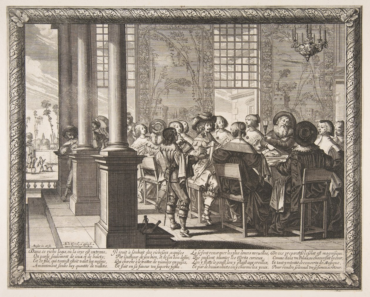 O banquete para o retorno do filho pródigo, ca. 1636 de Abraham Bosse
