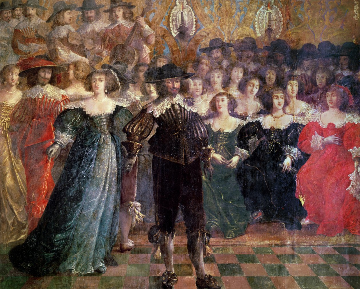 A bola da corte (mural) (detalhe) de Abraham Bosse