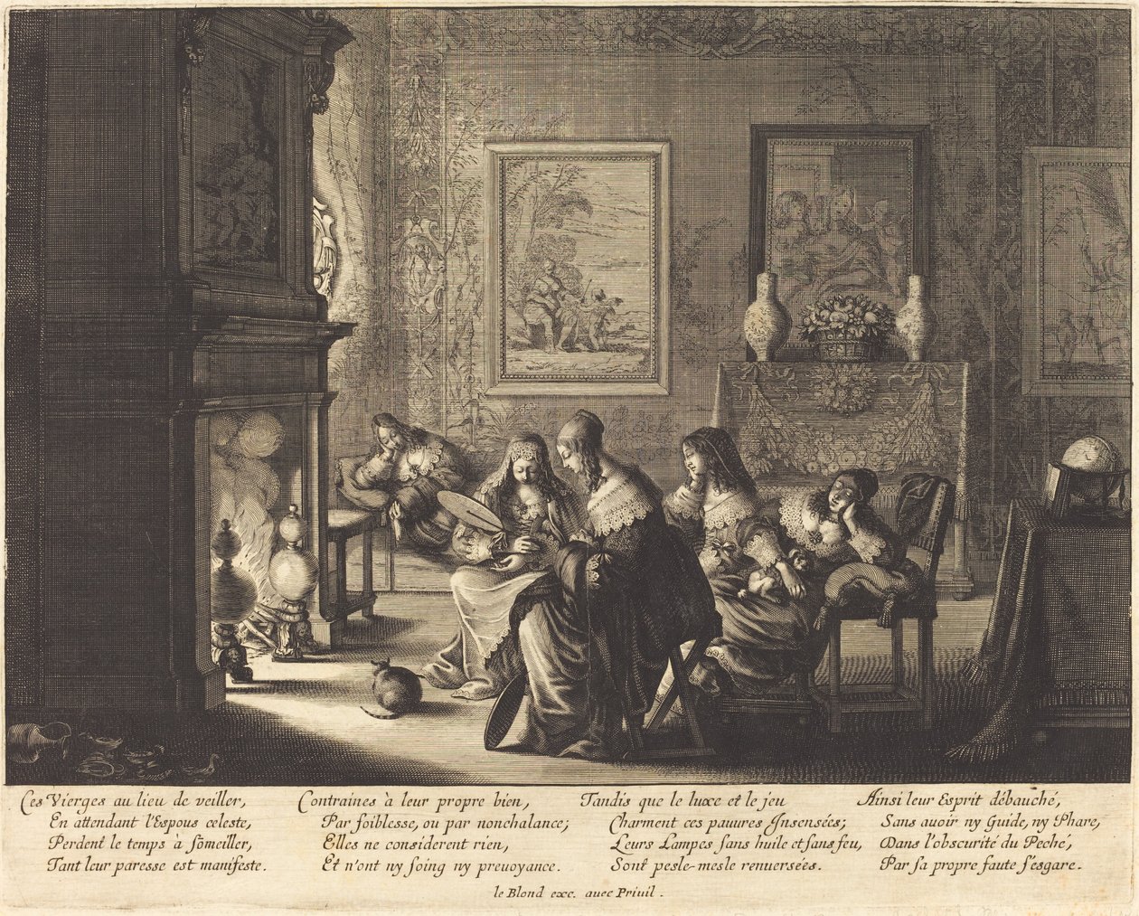 As virgens tolas dormindo de Abraham Bosse