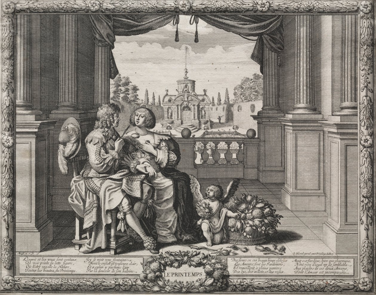 As Quatro Estações: Primavera, 1635. de Abraham Bosse