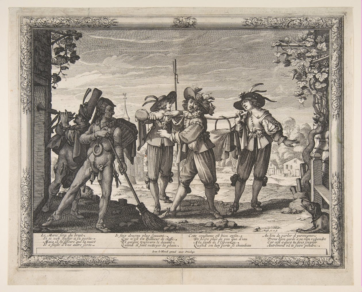 O Hotpot levado para os noivos, ou The Racket, ca. 1633 de Abraham Bosse