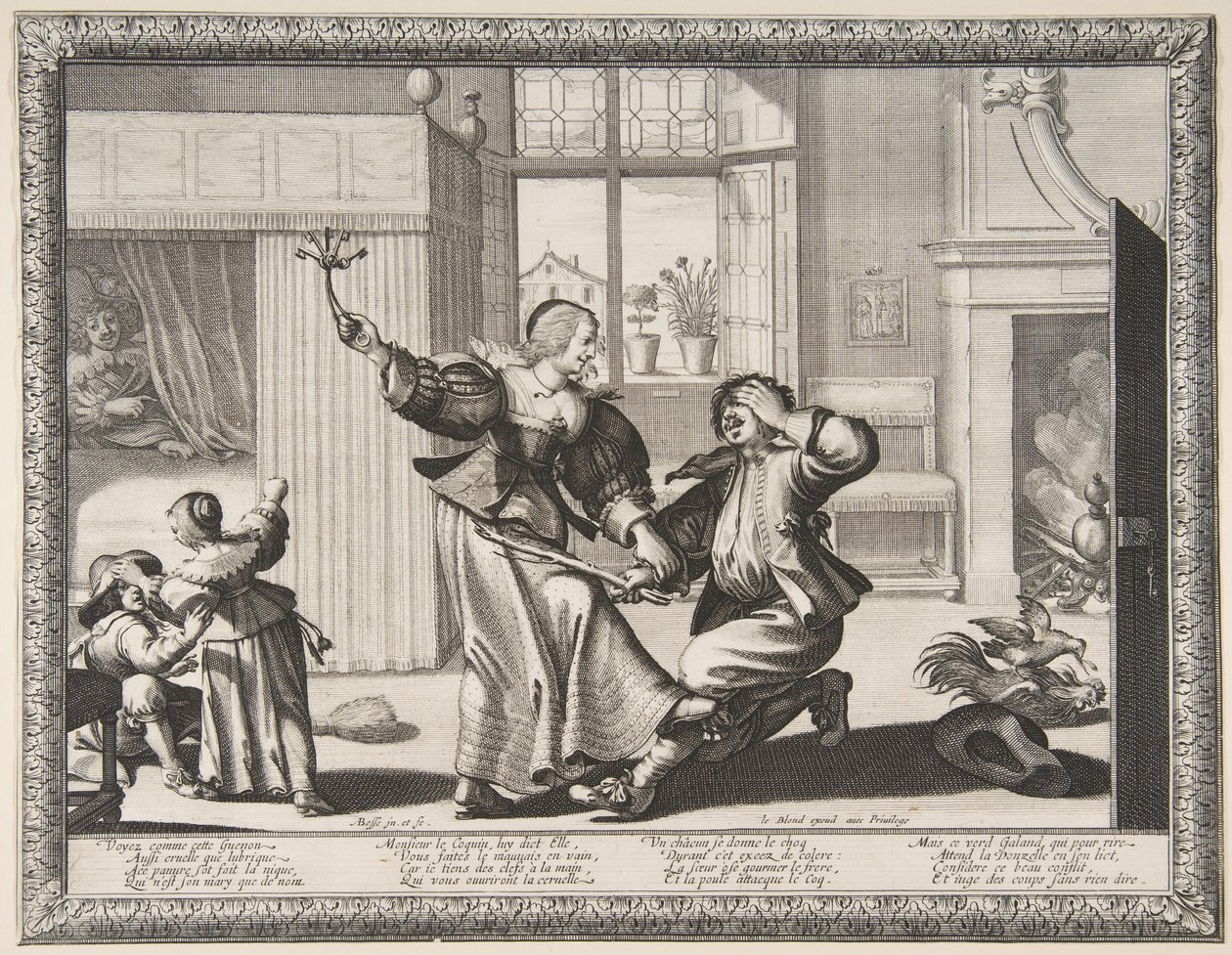 The Husband-Beater, c.1633 (gravura e gravura) de Abraham Bosse
