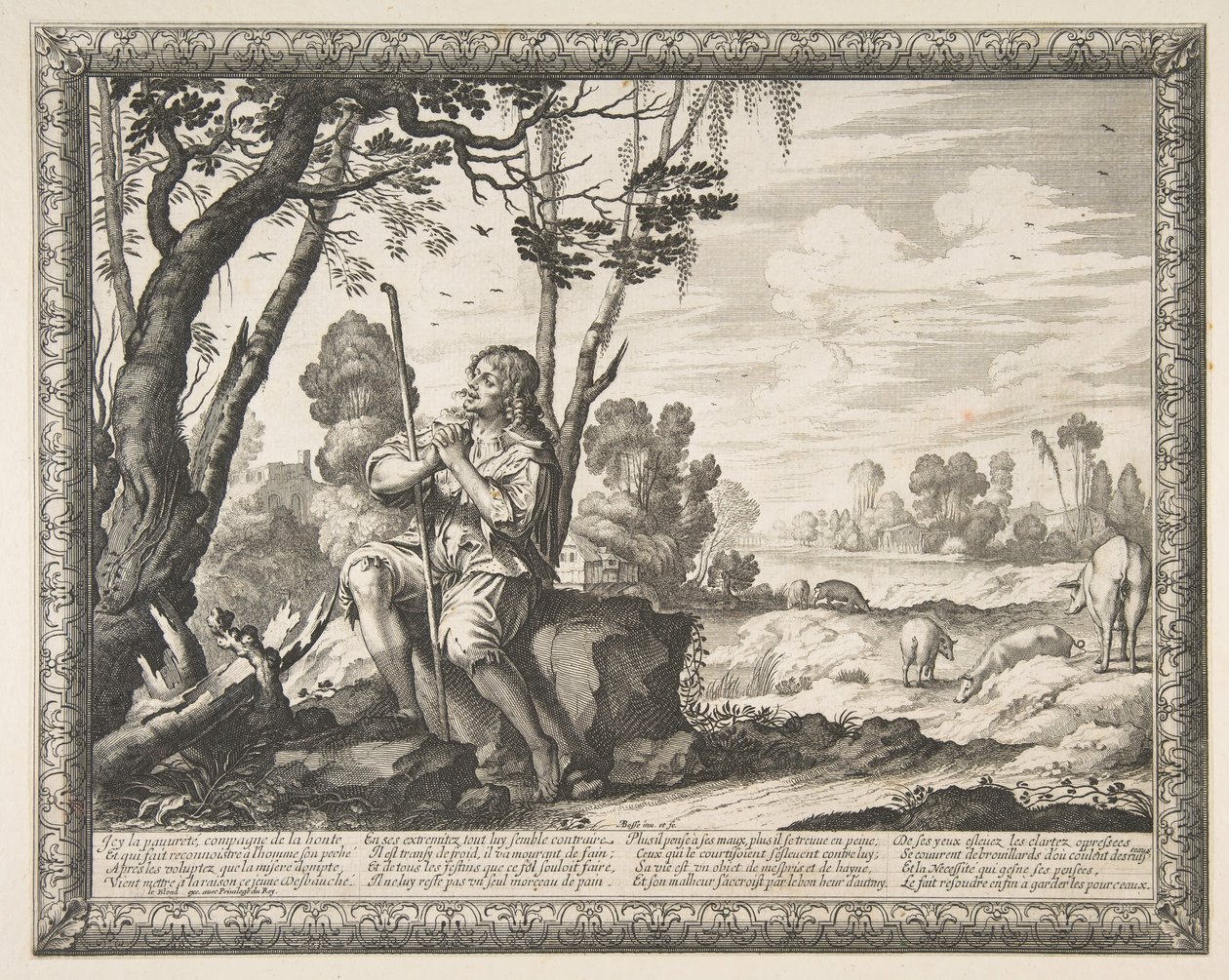 O Filho Pródigo Guardando Porcos O Filho Pródigo Guardando Porcos, ca. 1636. de Abraham Bosse