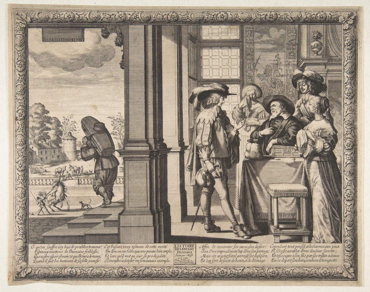 O Filho Pródigo sai de casa, ca. 1636 de Abraham Bosse