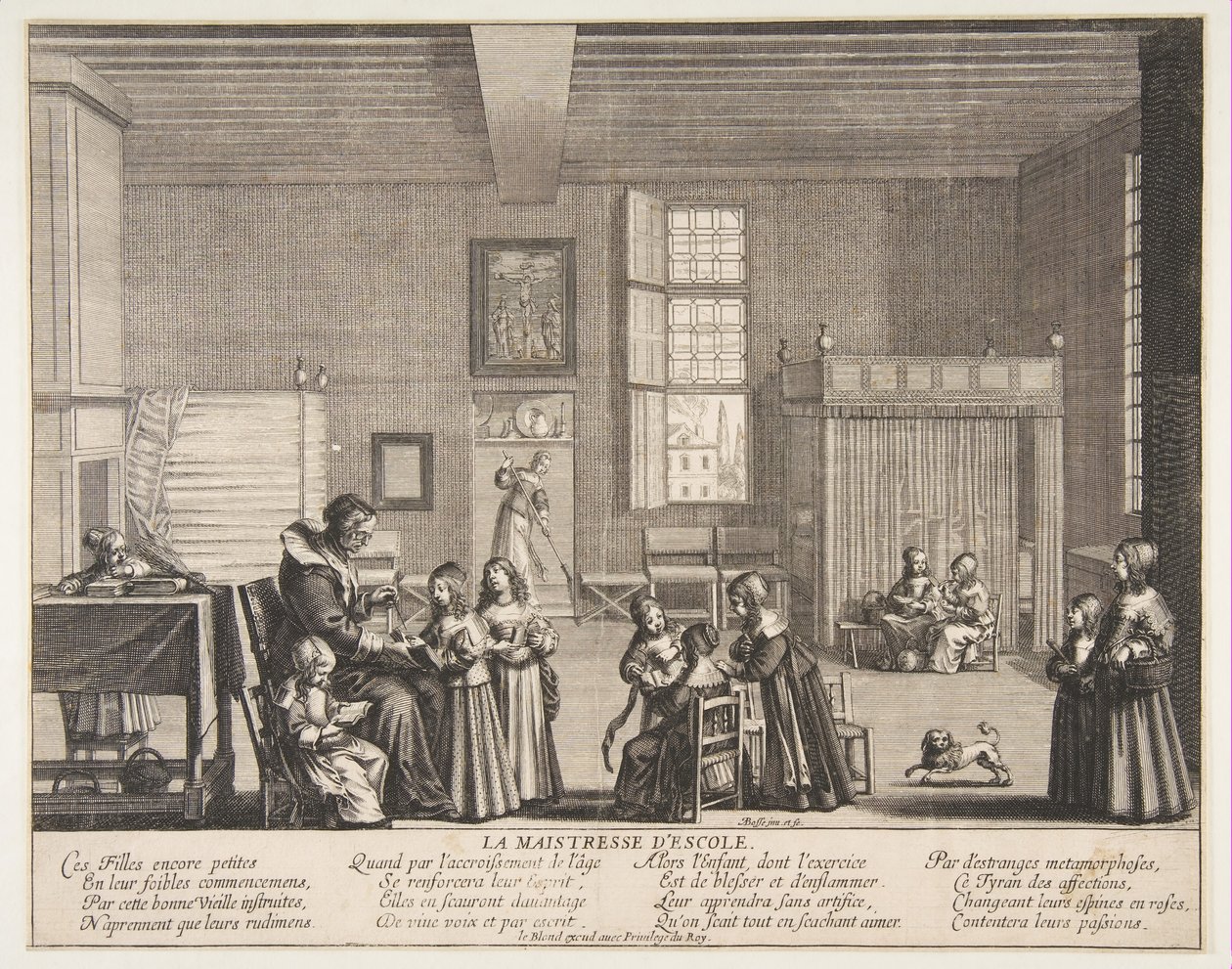 A Senhora da Escola, ca. 1638 de Abraham Bosse
