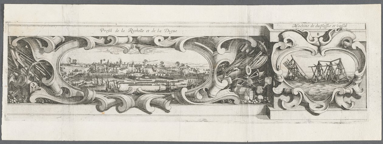 O cerco de La Rochelle: Ilustração 16, 1628-1630. de Abraham Bosse
