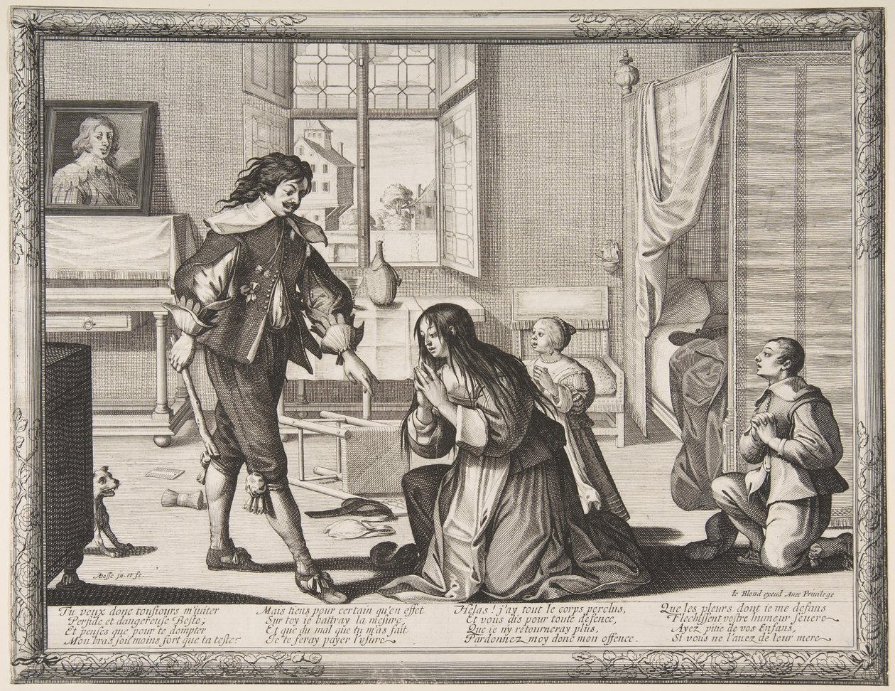 O espancador de esposa, ca. 1633 de Abraham Bosse