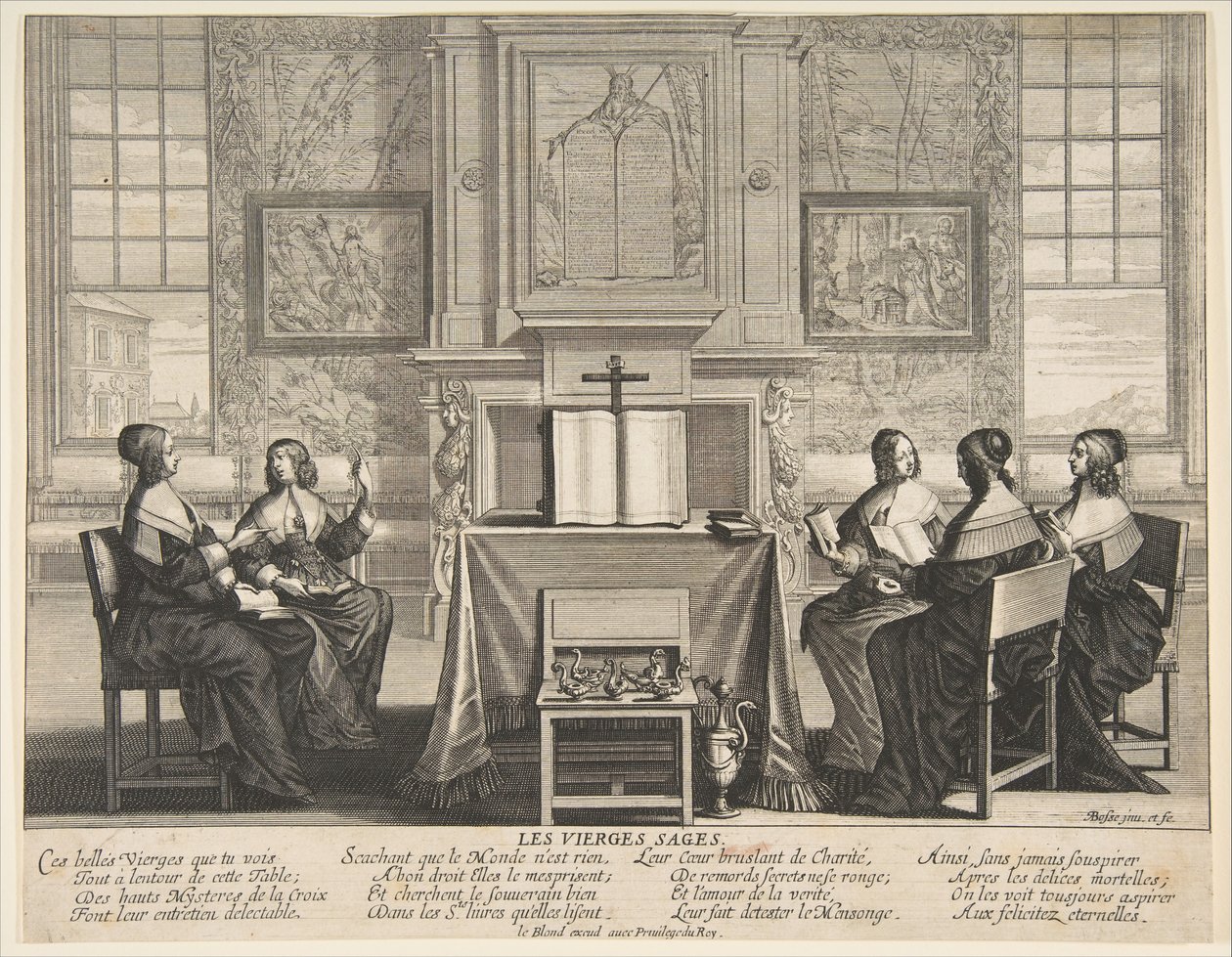 The Wise Virgins Conversing, ca. 1635 de Abraham Bosse