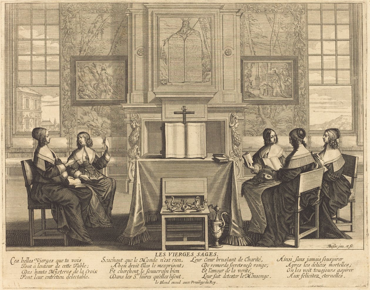 As virgens sábias em oração de Abraham Bosse