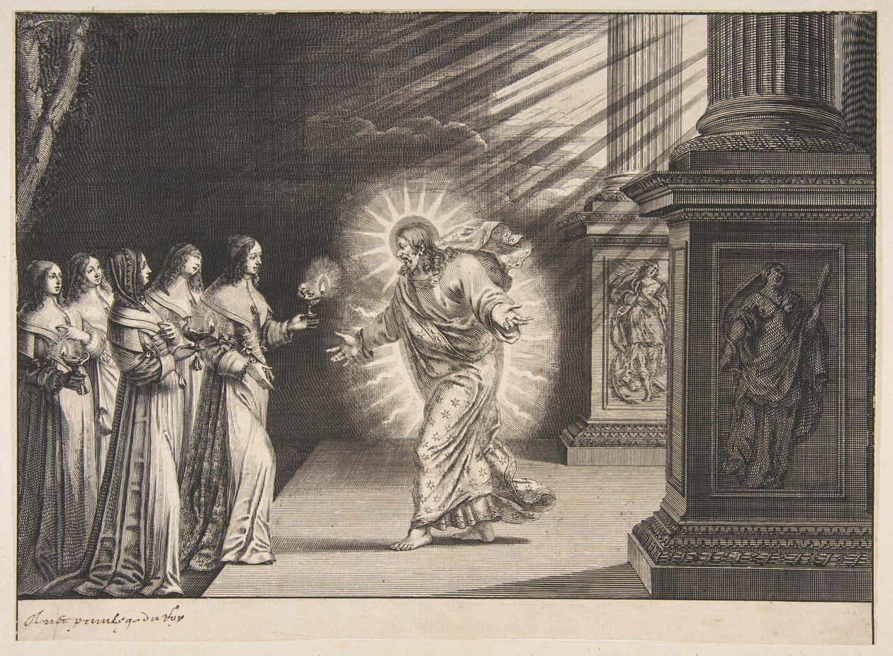 As virgens prudentes perante Cristo de Abraham Bosse