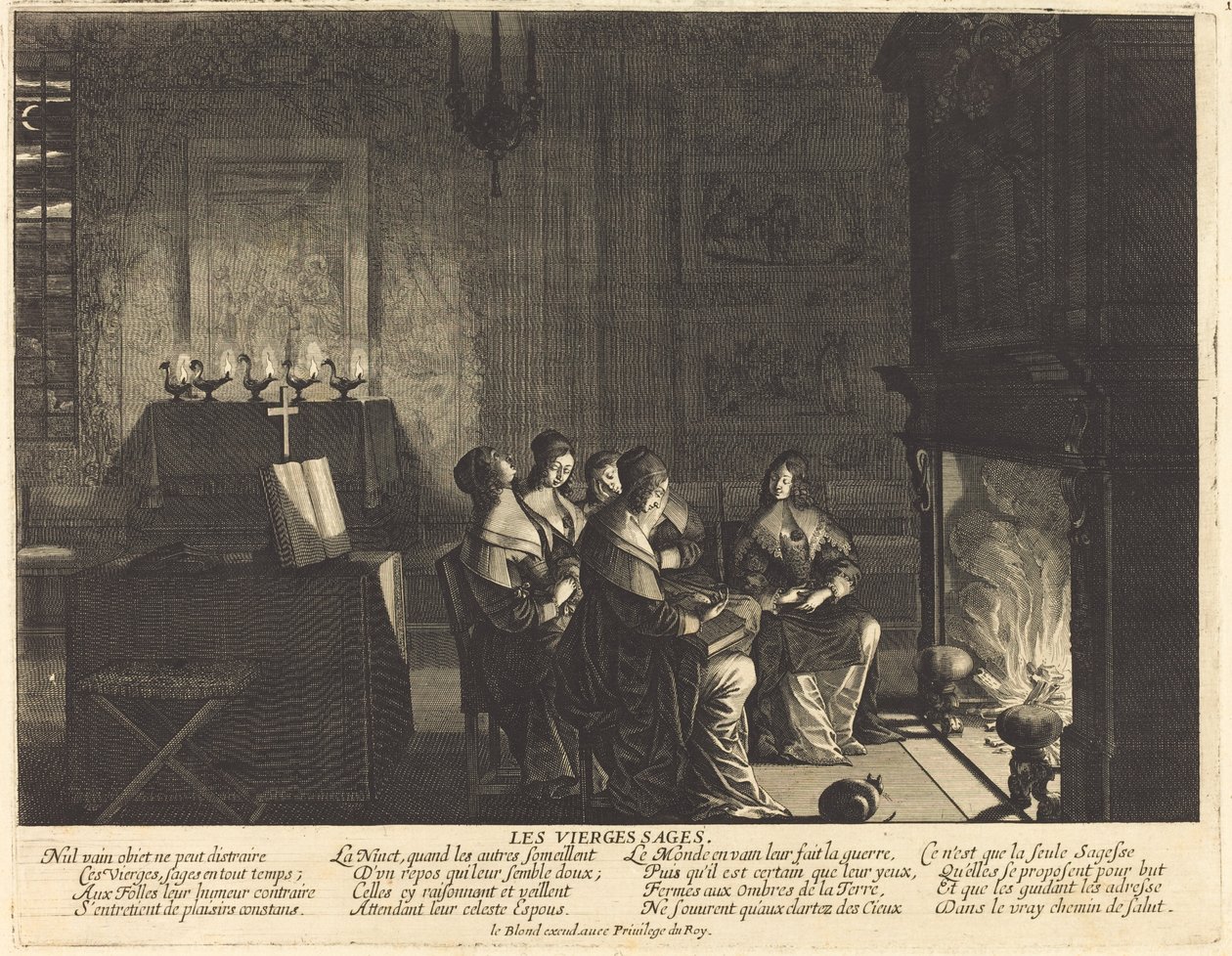 As virgens sábias diante do fogo de Abraham Bosse
