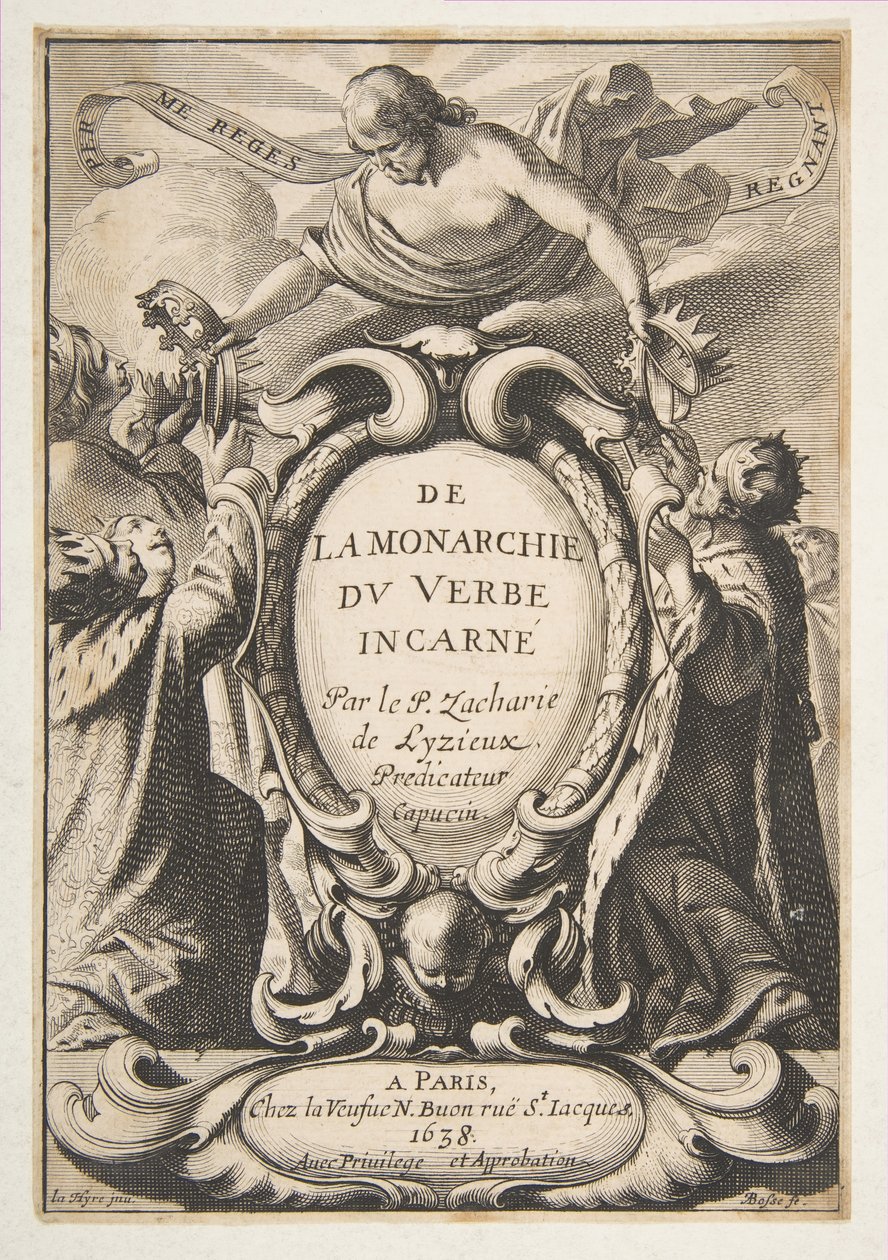 Página de rosto: Da Monarquia do Verbo Encarnado, 1638. de Abraham Bosse