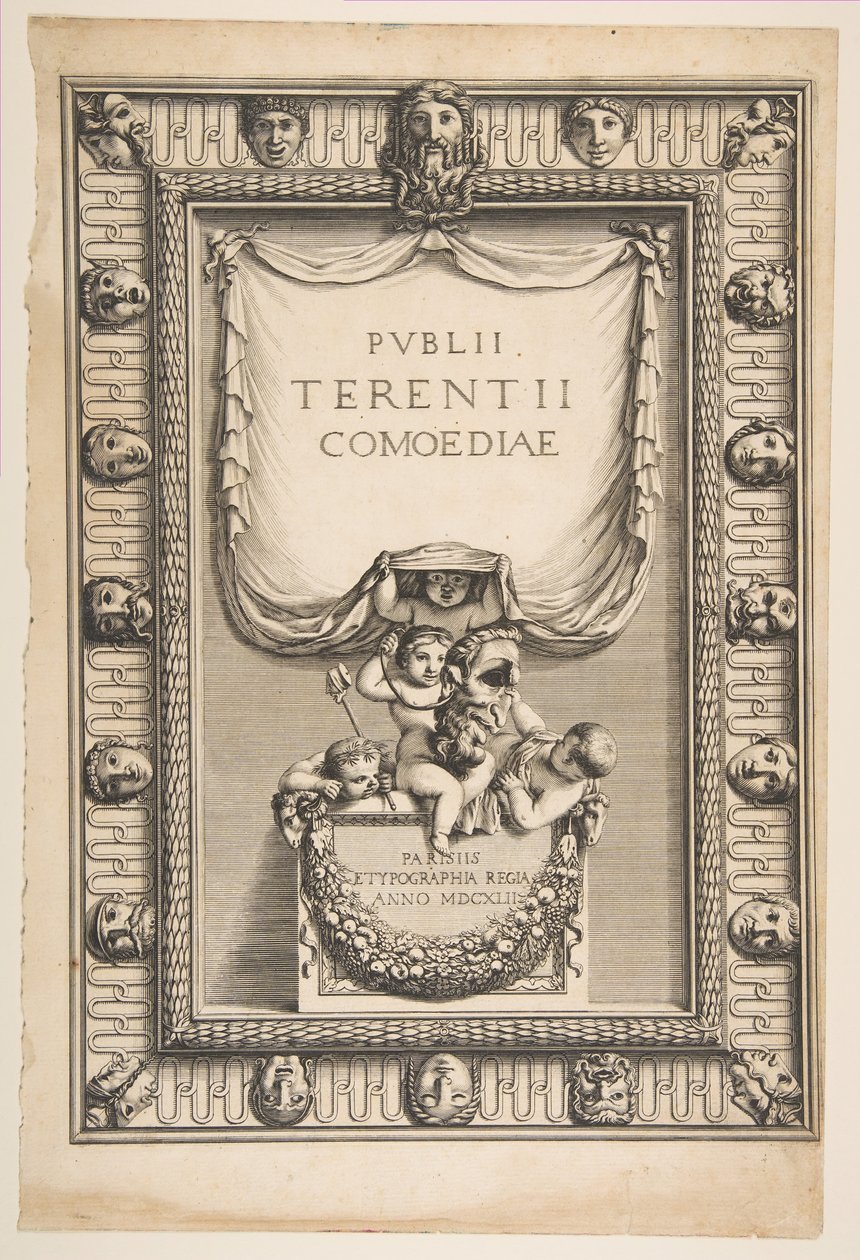 Capa: Comédias de Terence Terentii Comedy, 1642. de Abraham Bosse
