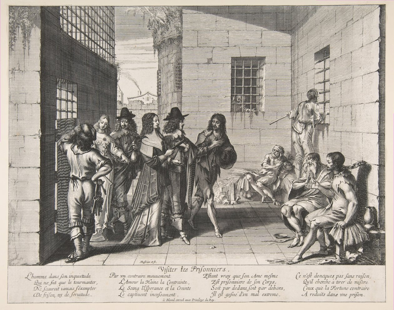 Visitando Prisioneiros, 1635. de Abraham Bosse